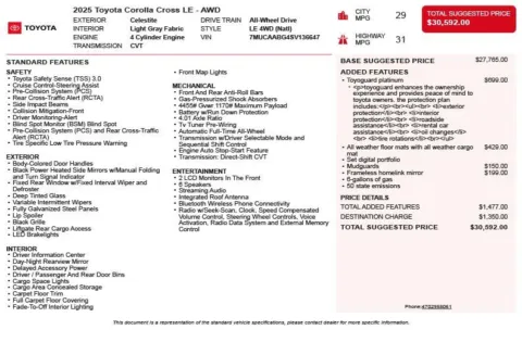 Another view of 2025 Toyota Corolla Cross LE for sale in Duluth, GA at Autoplex Atlanta