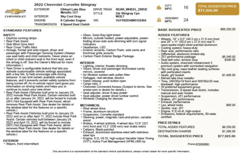 Another view of 2022 Chevrolet Corvette Stingray for sale in Duluth, GA at Autoplex Atlanta