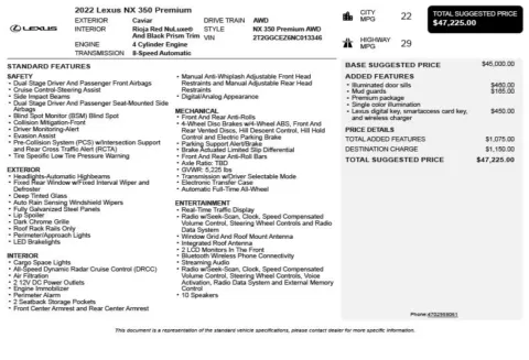 Another view of 2022 Lexus NX 350 Premium for sale in Duluth, GA at Autoplex Atlanta