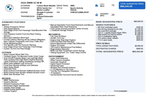 Another view of 2022 BMW X3 M for sale in Duluth, GA at Autoplex Atlanta