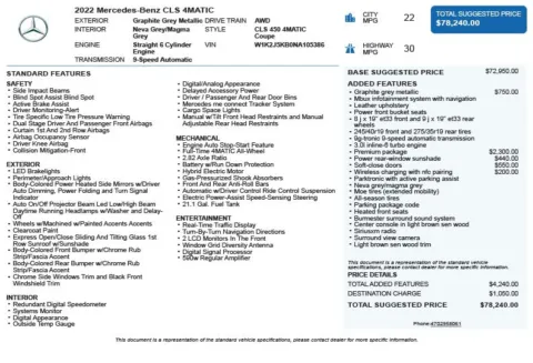 Another view of 2022 Mercedes-Benz CLS 450 for sale in Duluth, GA at Autoplex Atlanta