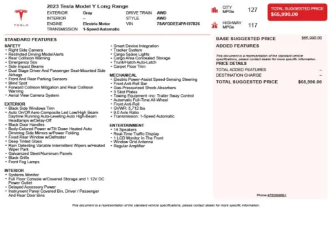 Another view of 2023 Tesla Model Y Long Range for sale in Duluth, GA at Autoplex Atlanta
