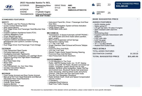 Another view of 2023 Hyundai Santa Fe SEL for sale in Duluth, GA at Autoplex Atlanta