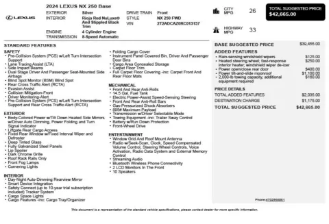 Another view of 2024 Lexus NX 250 Base for sale in Duluth, GA at Autoplex Atlanta