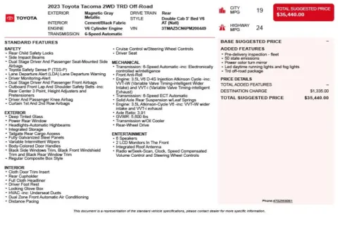 Another view of 2023 Toyota Tacoma TRD Off-Road for sale in Duluth, GA at Autoplex Atlanta