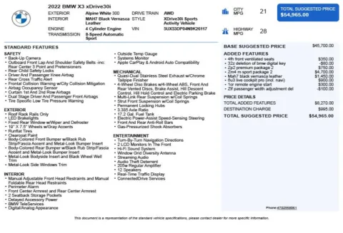 Another view of 2022 BMW X3 xDrive30i for sale in Duluth, GA at Autoplex Atlanta