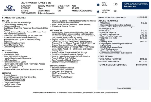 Another view of 2024 Hyundai IONIQ 6 SE for sale in Duluth, GA at Autoplex Atlanta
