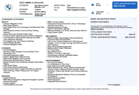 Another view of 2023 BMW i4 eDrive40 for sale in Duluth, GA at Autoplex Atlanta