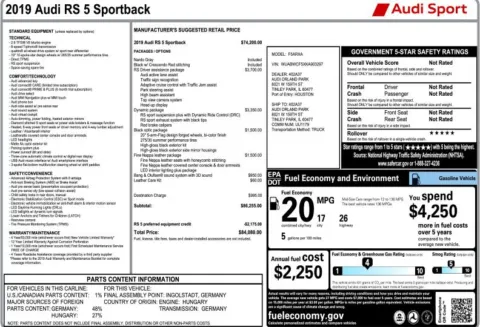 Another view of 2019 Audi RS 5 2.9T for sale in Duluth, GA at Autoplex Atlanta