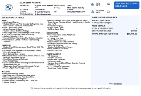 Another view of 2020 BMW X6 M50i for sale in Duluth, GA at Autoplex Atlanta