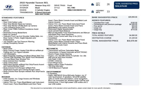 Another view of 2022 Hyundai Tucson SEL for sale in Duluth, GA at Autoplex Atlanta
