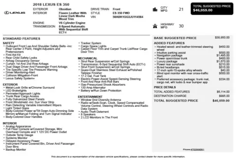 Another view of 2018 Lexus ES 350 for sale in Duluth, GA at Autoplex Atlanta