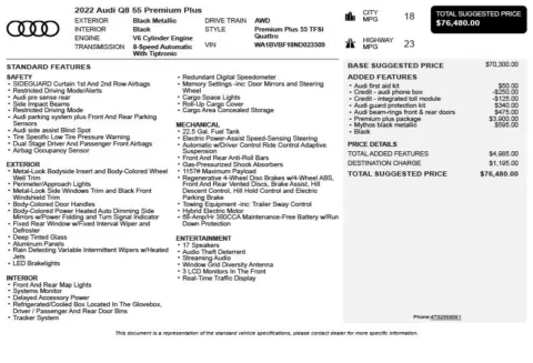 Another view of 2022 Audi Q8 55 Premium Plus for sale in Duluth, GA at Autoplex Atlanta