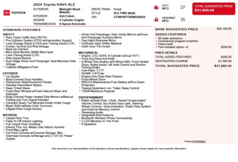 Another view of 2024 Toyota RAV4 XLE for sale in Duluth, GA at Autoplex Atlanta