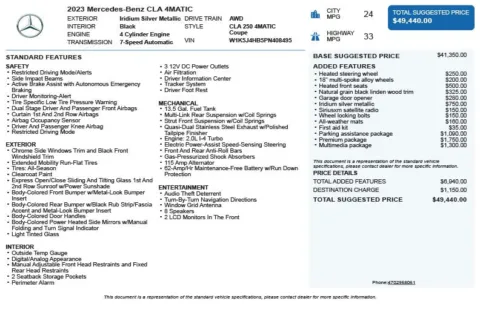 Another view of 2023 Mercedes-Benz CLA 250 for sale in Duluth, GA at Autoplex Atlanta