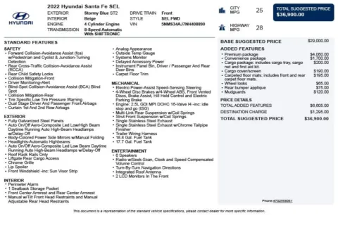 Another view of 2022 Hyundai Santa Fe SEL for sale in Duluth, GA at Autoplex Atlanta
