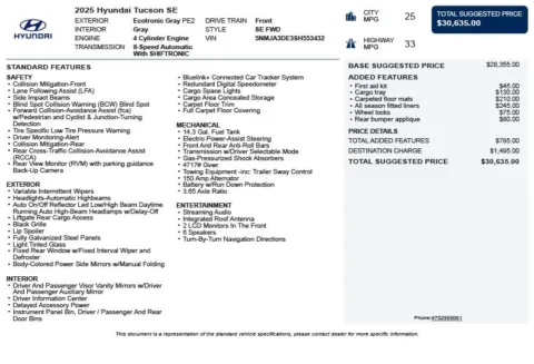 Another view of 2025 Hyundai Tucson SE for sale in Duluth, GA at Autoplex Atlanta