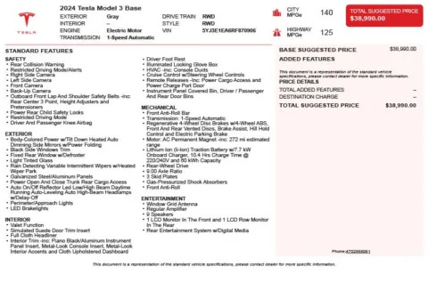 Another view of 2024 Tesla Model 3 for sale in Duluth, GA at Autoplex Atlanta