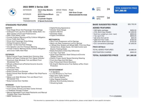 Another view of 2022 BMW 2 Series 228i for sale in Duluth, GA at Autoplex Atlanta