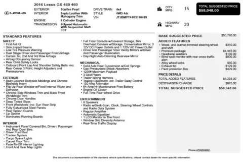 Another view of 2016 Lexus GX 460 for sale in Duluth, GA at Autoplex Atlanta