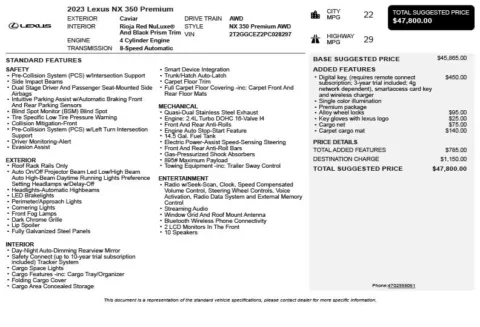 Another view of 2023 Lexus NX 350 Premium for sale in Duluth, GA at Autoplex Atlanta