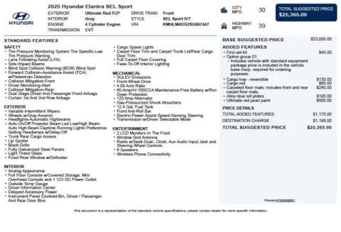 Another view of 2025 Hyundai Elantra SEL Sport for sale in Duluth, GA at Autoplex Atlanta