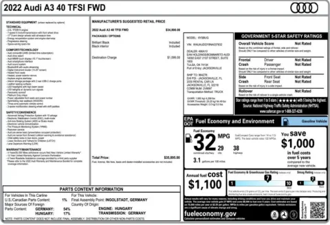 Another view of 2022 Audi A3 Premium 40 TFSI for sale in Duluth, GA at Autoplex Atlanta