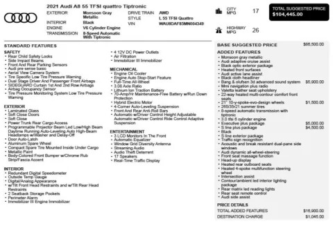 Another view of 2021 Audi A8 L 55 for sale in Duluth, GA at Autoplex Atlanta