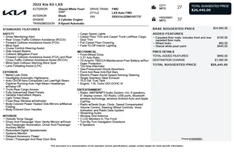 Another view of 2022 Kia K5 LXS for sale in Duluth, GA at Autoplex Atlanta
