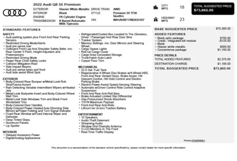 Another view of 2022 Audi Q8 55 Premium for sale in Duluth, GA at Autoplex Atlanta