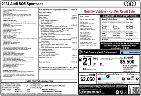 Another view of 2024 Audi SQ5 Sportback Premium Plus for sale in Duluth, GA at Autoplex Atlanta
