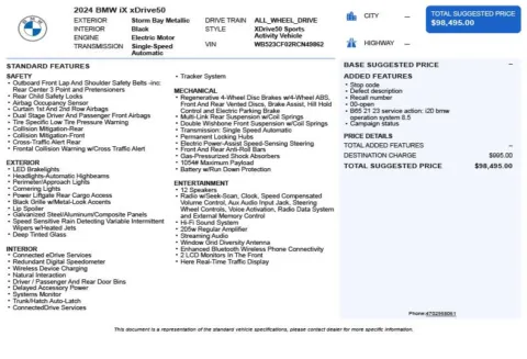 Another view of 2024 BMW iX xDrive50 for sale in Duluth, GA at Autoplex Atlanta