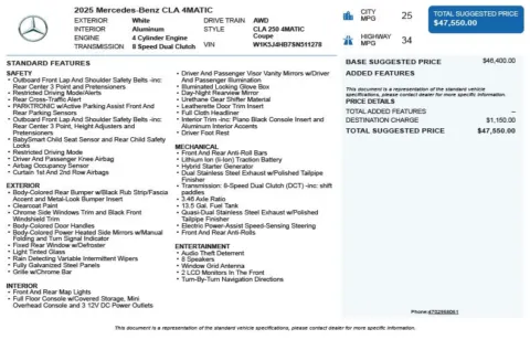 Another view of 2025 Mercedes-Benz CLA 250 for sale in Duluth, GA at Autoplex Atlanta