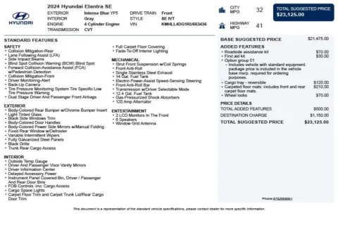 Another view of 2024 Hyundai Elantra SE for sale in Duluth, GA at Autoplex Atlanta