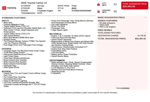 Another view of 2025 Toyota Camry LE for sale in Duluth, GA at Autoplex Atlanta