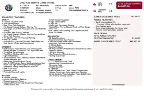 Another view of 2022 Alfa Romeo Giulia Veloce for sale in Duluth, GA at Autoplex Atlanta