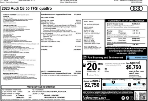 Another view of 2023 Audi Q8 55 Premium Plus for sale in Duluth, GA at Autoplex Atlanta