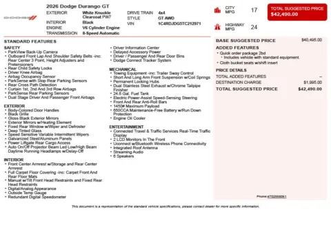 Another view of 2026 Dodge Durango GT for sale in Duluth, GA at Autoplex Atlanta