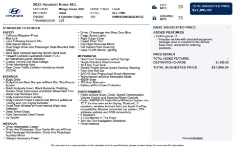 Another view of 2025 Hyundai Kona SEL for sale in Duluth, GA at Autoplex Atlanta