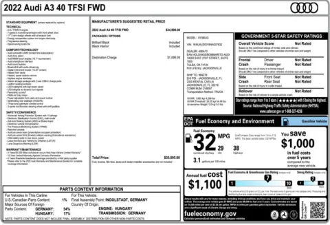 Another view of 2022 Audi A3 40 Premium for sale in Duluth, GA at Autoplex Atlanta
