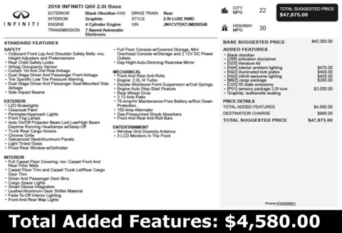 Another view of 2018 INFINITI Q60 2.0t Base for sale in Duluth, GA at Autoplex Atlanta