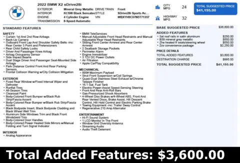 Another view of 2022 BMW X2 sDrive28i for sale in Duluth, GA at Autoplex Atlanta