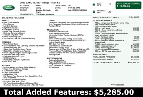 Another view of 2023 Land Rover Range Rover SE for sale in Duluth, GA at Autoplex Atlanta