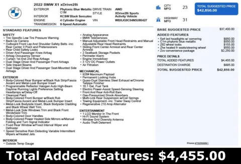 Another view of 2022 BMW X1 xDrive28i for sale in Duluth, GA at Autoplex Atlanta