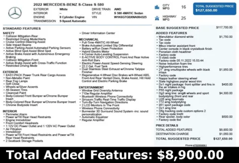 Another view of 2022 Mercedes-Benz S-Class S 580 for sale in Duluth, GA at Autoplex Atlanta
