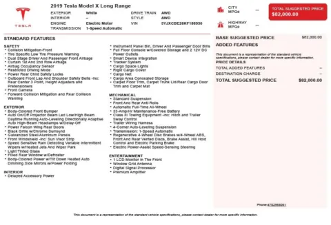 Another view of 2019 Tesla Model X Long Range for sale in Duluth, GA at Autoplex Atlanta
