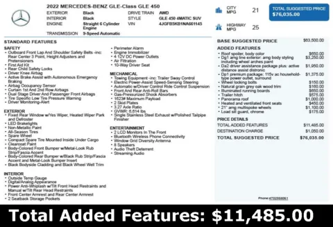 Another view of 2022 Mercedes-Benz GLE 450 for sale in Duluth, GA at Autoplex Atlanta