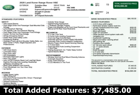 Another view of 2020 Land Rover Range Rover HSE for sale in Duluth, GA at Autoplex Atlanta