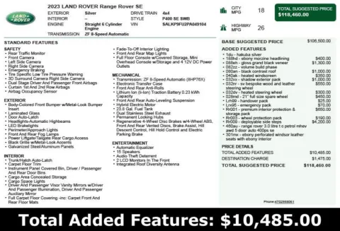 Another view of 2023 Land Rover Range Rover SE for sale in Duluth, GA at Autoplex Atlanta