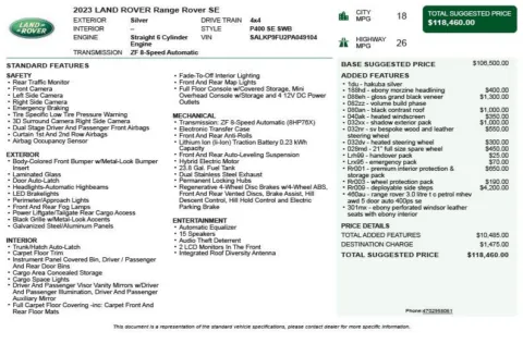 Another view of 2023 Land Rover Range Rover SE for sale in Duluth, GA at Autoplex Atlanta